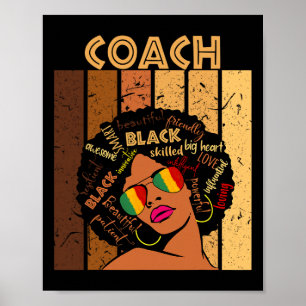 Coach Afro African American Women Black History Mo Poster