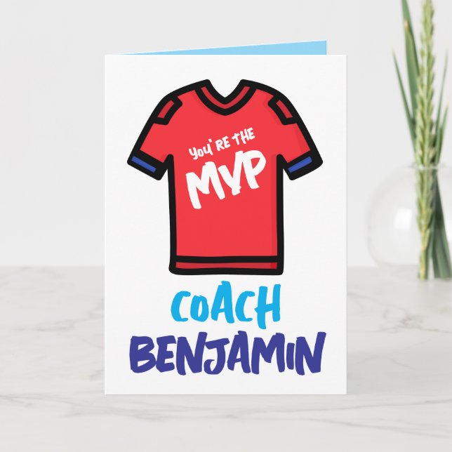 Coach Appreciation Card, Thank You Card (Front)