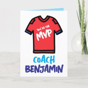 Coach Appreciation Card, Thank You Card