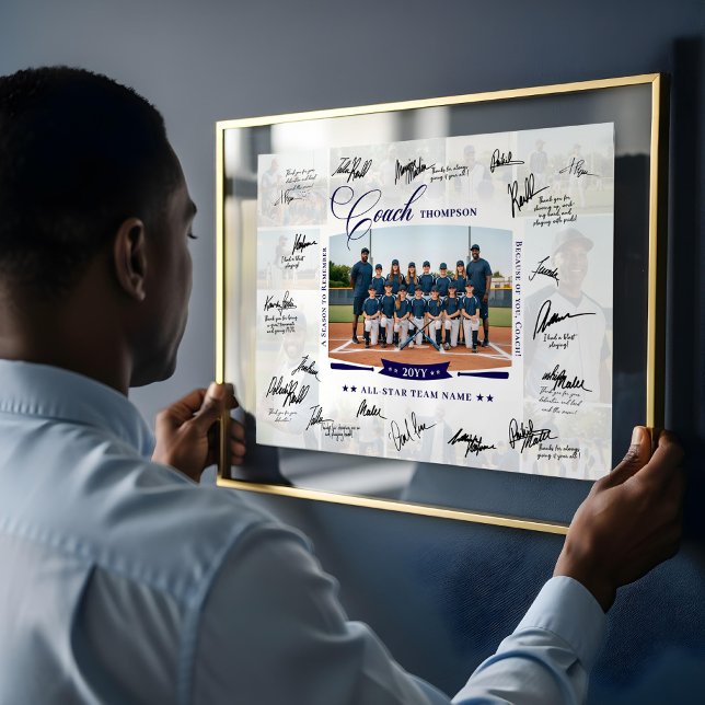 Coach Appreciation Photo Collage Team Signature Poster (Coach Appreciation Photo Collage Team Signature Poster (Example of how you can sign the poster))