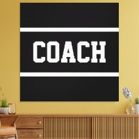 COACH Athletic White Text Stripes On Modern Black