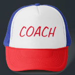 Coach Baseball Hat<br><div class="desc">Coach Baseball hat or any sport Football Rugby Soccer Cap</div>