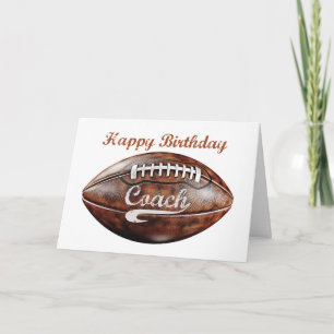 Coach Birthday Grunge Large Football Sports Fan Card
