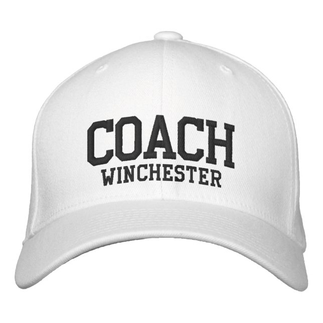 Coach black personalised custom name text sports  embroidered hat (Front)