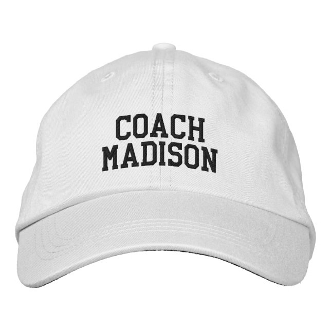 Coach black personalised custom name text sports embroidered hat (Front)