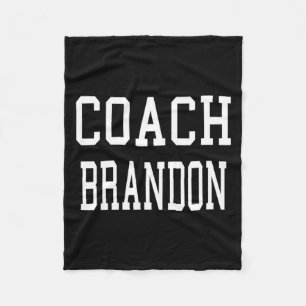 Coach Brandon Custom Football Soccer Baseball Team Fleece Blanket