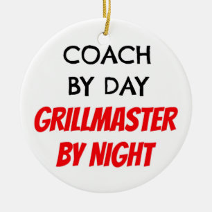Coach by Day Grillmaster by Night Ceramic Tree Decoration
