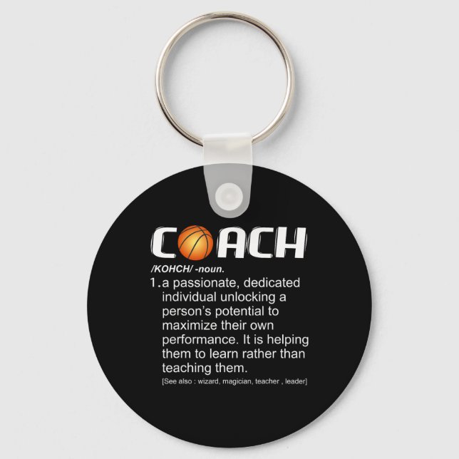 Coach Bysketbyll Coaching Gift  Key Ring (Front)