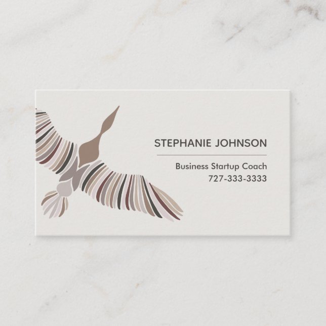 Coach Consultant Abstract Goose in Flight Logo  Business Card (Front)