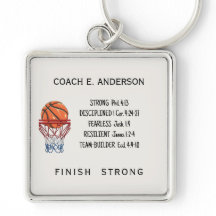 Coach Custom Name Scripture Verse Keyring