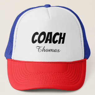 Coach Custom Name Typography Personalised Trucker Hat
