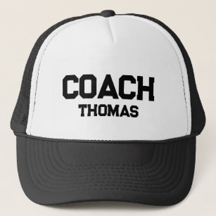 Coach Custom Name Typography Personalised Trucker Hat