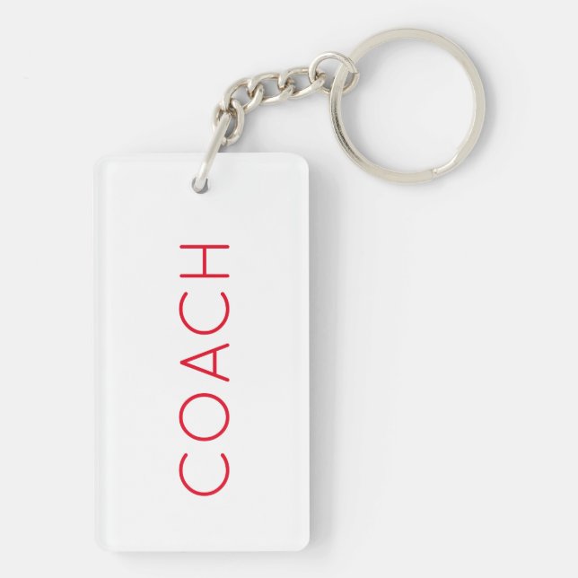 COACH custom text red Sports Gift Modern Key Ring (Back)