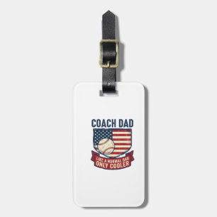 Coach Dad Baseball Patriotic Vintage T-Shirt Desig Luggage Tag