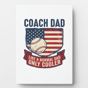Coach Dad Baseball Patriotic Vintage T-Shirt Desig Plaque