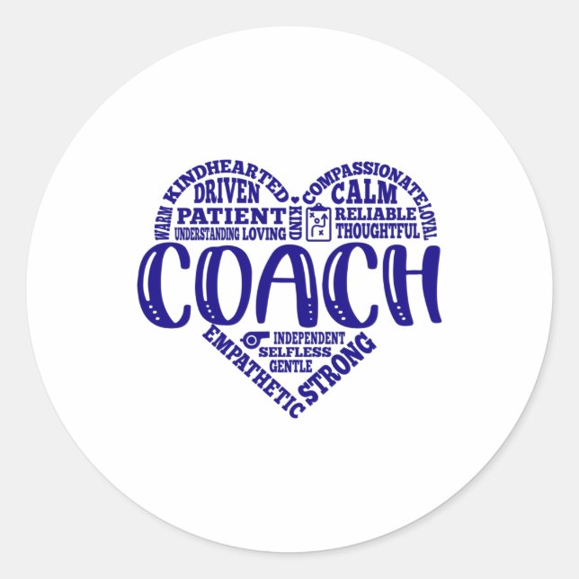 Coach, dance coach, appreciation, cheer classic round sticker (Front)