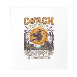 Coach Day Witch Night Haloween Flying Moon Spiders Notepad