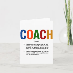 Coach Definition Coaches Gift Team Srts Tank Top  Card