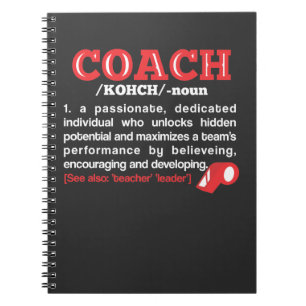 Coach Definition Funny Team Coaching Notebook