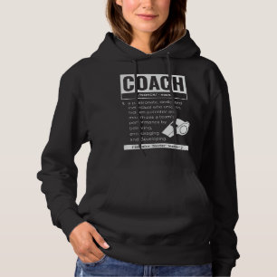 Coach Definition Sport Games Trainer Coaching Funn Hoodie