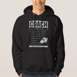 Coach Definition Sport Games Trainer Coaching Funn Hoodie