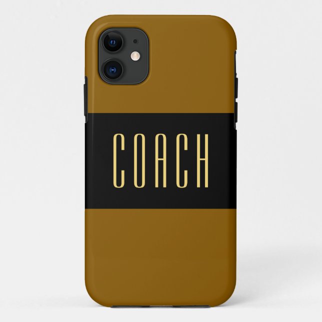 COACH Elegant Text Wide Brown Black Stripes Case-Mate iPhone Case (Back)