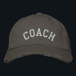 COACH Embroidered Baseball Cap<br><div class="desc">A cool embroidered hat for the coach! This unisex baseball cap is available in assorted colours and styles. Text and embroidery colour can be customised. Makes a great gift from the team!</div>