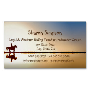 Coach English Western Riding Teacher Instructor  Magnetic Business Card