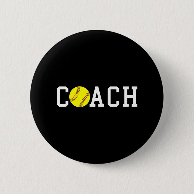 Coach Fast-pitch Softball Gift Idea print 6 Cm Round Badge (Front)
