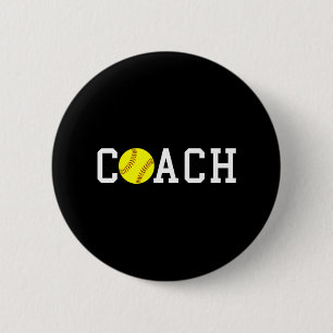 Coach Fast-pitch Softball Gift Idea print 6 Cm Round Badge