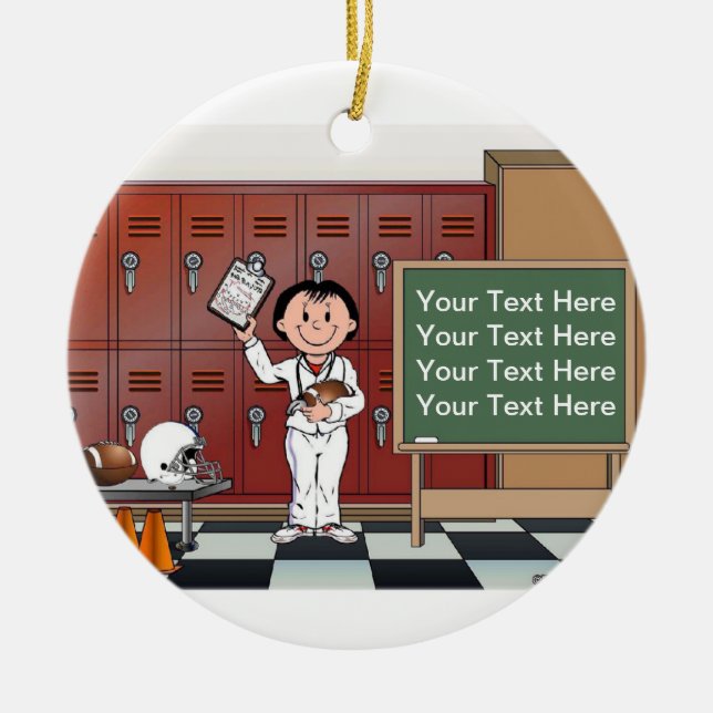 Coach, Football - Female Ceramic Tree Decoration (Front)