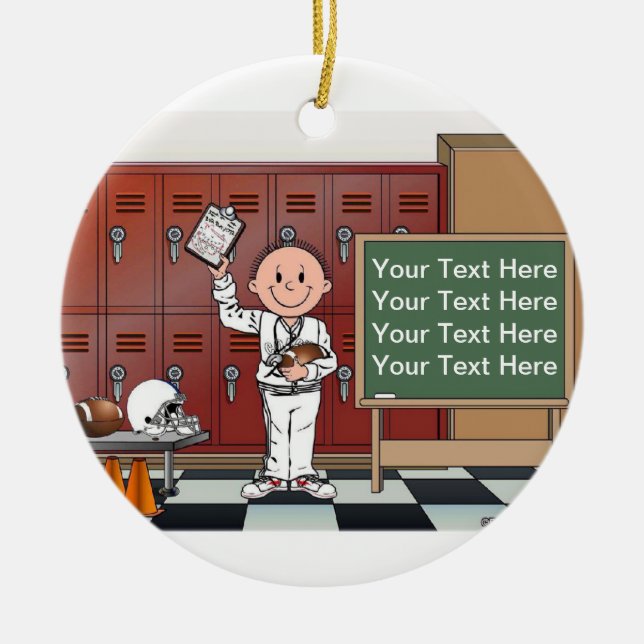 Coach, Football - Male Ceramic Tree Decoration (Front)