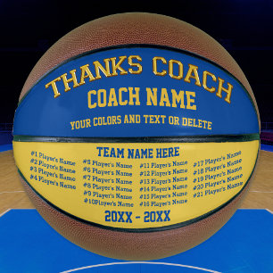 Coach Gifts Basketball Your COLORS, 8 Text Boxes