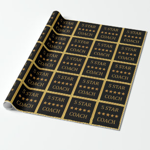 Coach Gold Five 5 Star Award Black Gift Wrap
