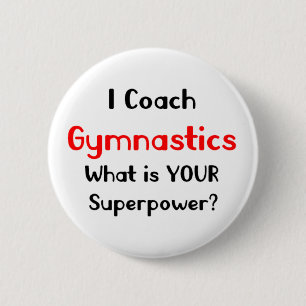 Coach gymnastics 6 cm round badge