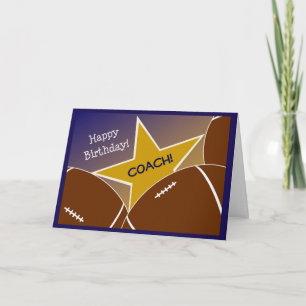 Coach - Happy Birthday Football Loving Coach Card