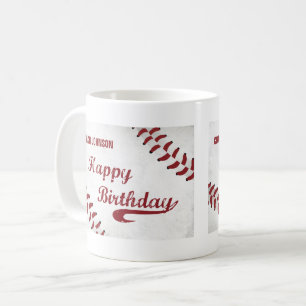 Coach Happy Birthday Large Grunge Baseball, Sport Coffee Mug