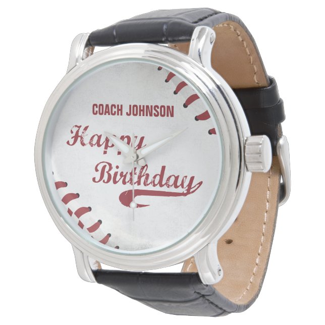 Coach Happy Birthday Large Grunge Baseball, Sport Watch (Angled)