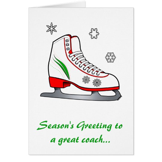 Coach Happy Holidays with Ice Skate Card