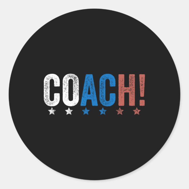 Coach! Harris Walz 2024 Kamala Harris Tim Walz Ele Classic Round Sticker (Front)