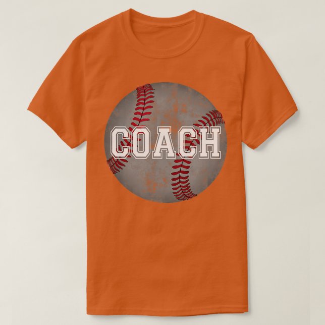 Coach  Head Baseball Coach Faded Style Trainer Jer T-Shirt (Design Front)