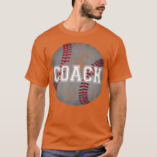 Coach Head Baseball Coach Faded Style Trainer Jer T-Shirt