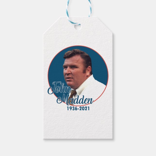 Coach John Madden Gift Tags (Front)