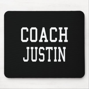 Coach Justin Custom Football Soccer Baseball Team Mouse Mat