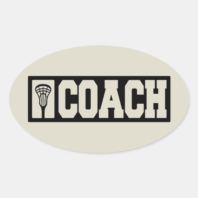 Coach - Lacrosse Coach Oval Sticker (Front)