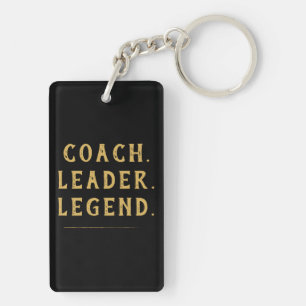 Coach Leader Legend Gold Typography Key Ring