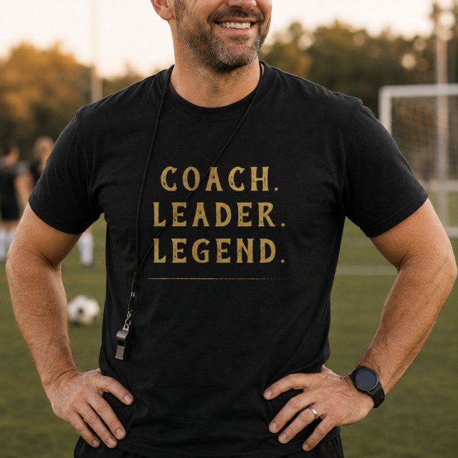 Coach Leader Legend Gold Typography T-Shirt (Creator Uploaded)