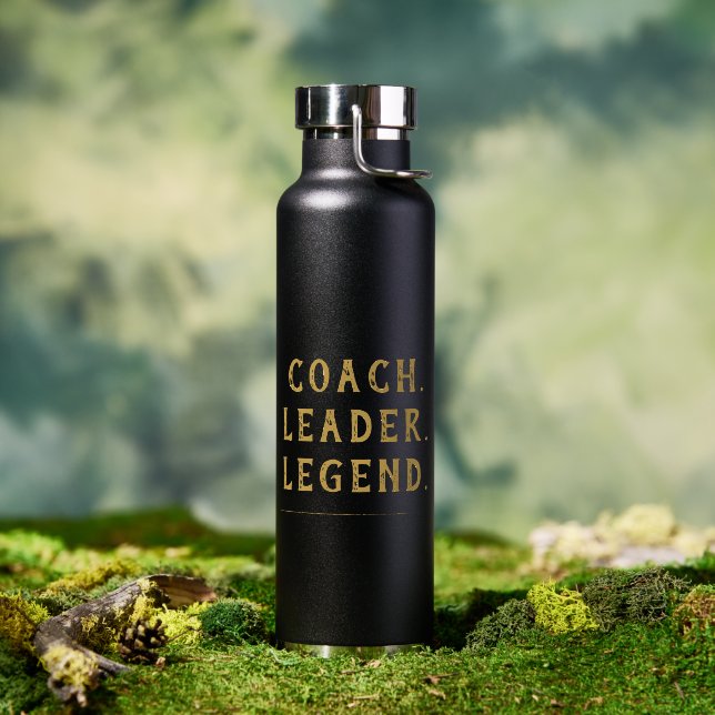 Coach Leader Legend Gold Typography Water Bottle (Outdoor (Rotated))