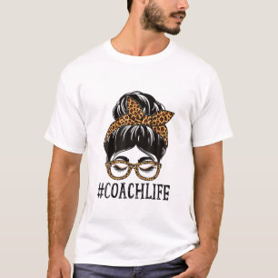 Coach Leopard Messy Bun Women Back To School T-Shirt
