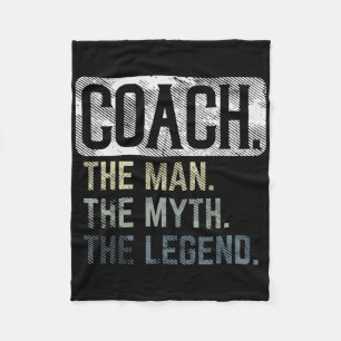 Coach Man Myth Legend Bysketbyll Pe Soccer Footbyl Fleece Blanket